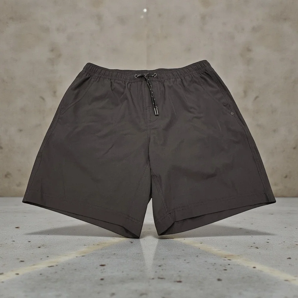 Kenneth Cole Men's XL Swim Trunks Shorts Quick Dry Charcoal Gray Drawstring